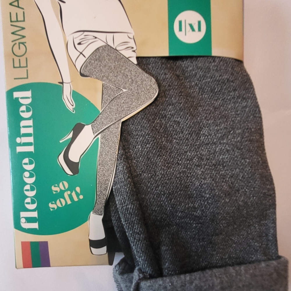 Stylish Blue Star Fleece Lined Leggings GRAY *Sz L/XL* Perfect for chilly days.